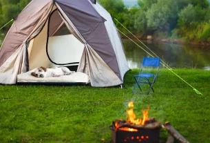 Fazer cama de cachorro com cobertor ao acampar